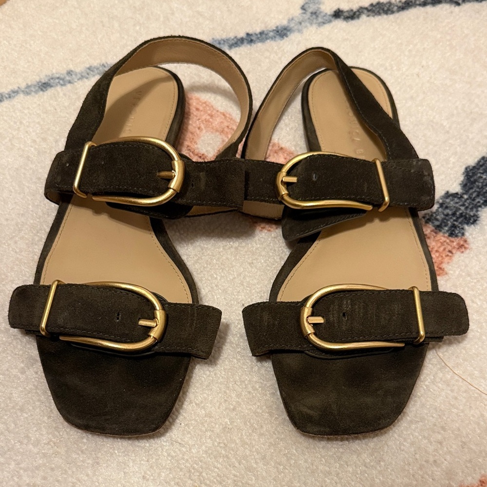 Veronica Beard dark brown suede sandals
